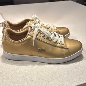 Lacoste Metallic Gold Sneakers with White Accents